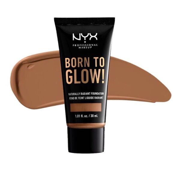 5/$25 SALE NEW NYX Born To Glow Raidiant Foundation Mahogany 30 ml - Picture 1 of 5